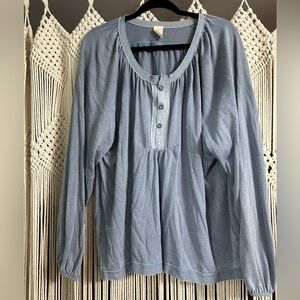 Free People Blue Blouse